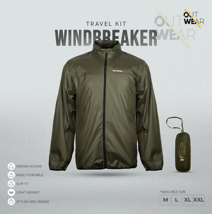 Men's Biker Jacket for Travel with Dust & Windproof | Outwear | Olive