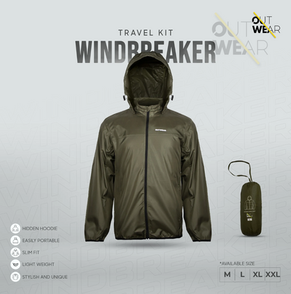 Men's Biker Jacket for Travel with Dust & Windproof | Outwear | Olive